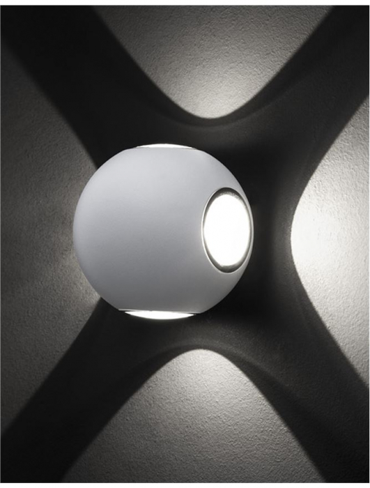 852436 Aplica Nova Luce COMO LED 4X1W 265lm 3000K IP54 Aluminium Glass Diffuser Sandy White Beam 4x51 degrees Light in 4 directions [2]
