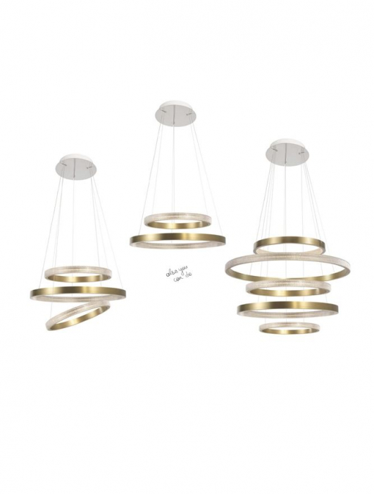 86016807 Lustra Nova Luce VEGAS LED 23W 1265lm 3000K IP20 Aluminiu/Acril Antique Brass [2]