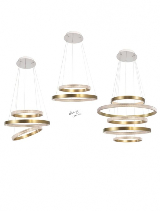 86016808 Suspensie Nova Luce VEGAS LED 18W 1020lm 3000K IP20 Aluminiu/Acril Antique Brass [2]