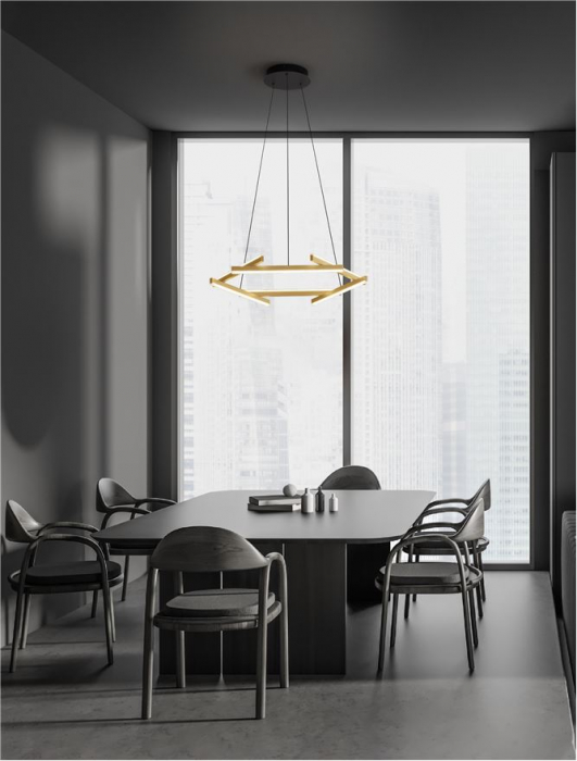 9005652 Lustra Nova Luce HYDE LED 38W 2046lm 3000K Aluminium & Acrylic Brushed Gold & Black Dimabil Triac IP20 [2]
