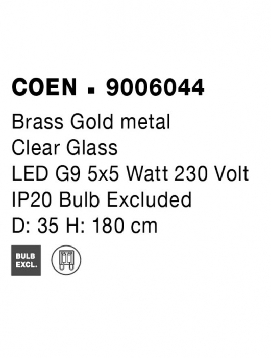 9006044 Lustra Nova Luce COEN G9 5x5W   Metal Brass Gold  IP20 [7]