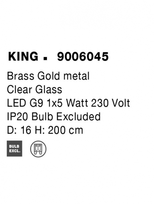 9006045 Pendul Nova Luce KING G9 1x5W   Metal Brass Gold  IP20 [7]
