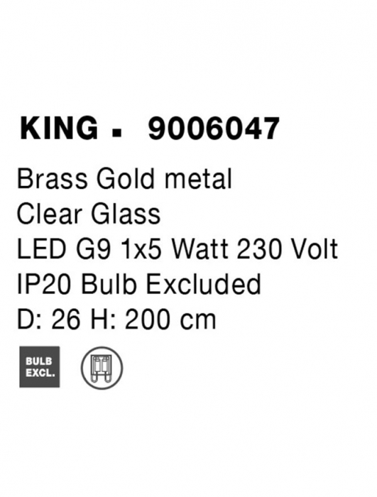 9006047 Pendul Nova Luce KING G9 1x5W   Metal Brass Gold  IP20 [7]