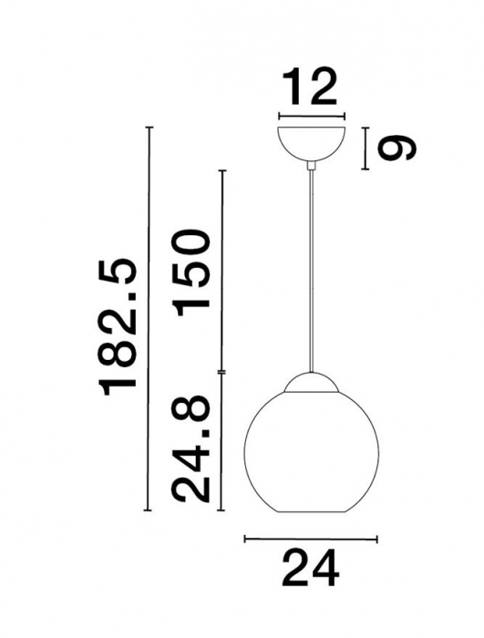 9009242 Pendul Nova Luce MIDORI E27 1x12W   Metal & Glass Matt Black  IP20 [4]