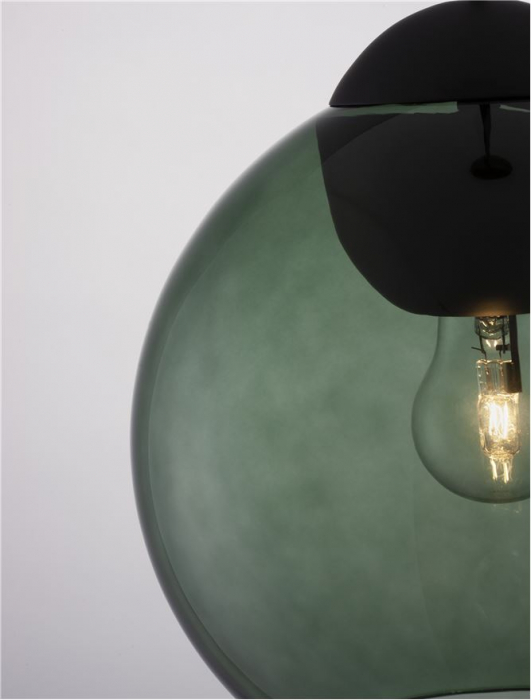 9009242 Pendul Nova Luce MIDORI E27 1x12W   Metal & Glass Matt Black  IP20 [3]