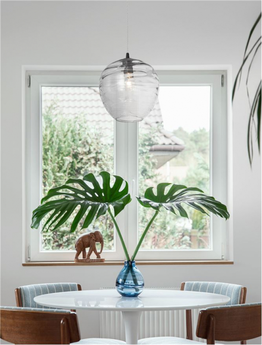 9009258 Pendul Nova Luce EVLEEN E27 1x12W   Metal & Glass Matt Black  IP20 [2]