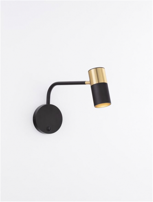 9010221 Aplica Nova Luce PONGO GU10 1x10W   Aluminium Sandy Black & Gold  IP20 [4]
