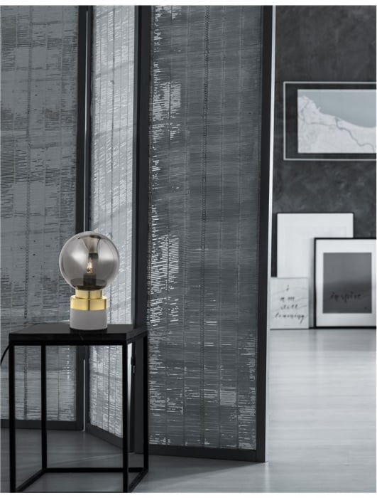 9010264 Veioza Nova Luce JULIET LED E14W IP20 Glass Brass & Gray Metal Base Smoke Gray NOVALUCE [2]