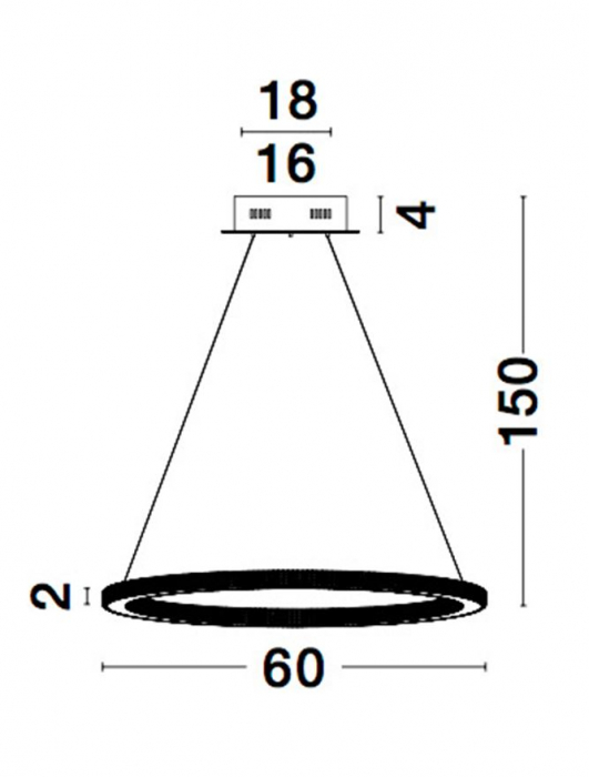 9011138 Suspensie Nova Luce CILION LED 48W 3264lm 3000K IP20 Aluminiu/Acril Brass Gold [5]