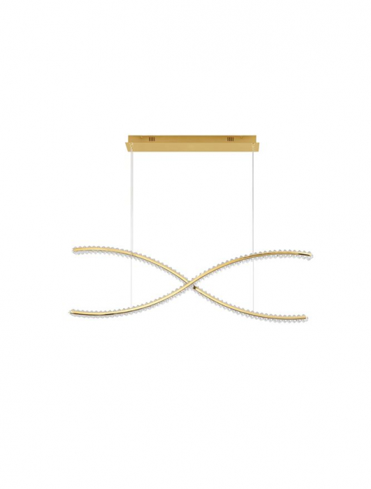 9019724 Lustra Nova Luce AURELIA LED 95W 12224lm 3500K Metal & Crystal Gold Dimabil Triac IP20 [3]