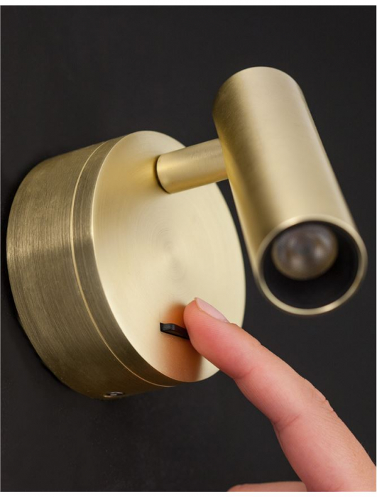 9030203 Aplica Nova Luce CLIP LED 3W 190lm 3000K Aluminium Satin Brass Nedimabil IP20 [5]