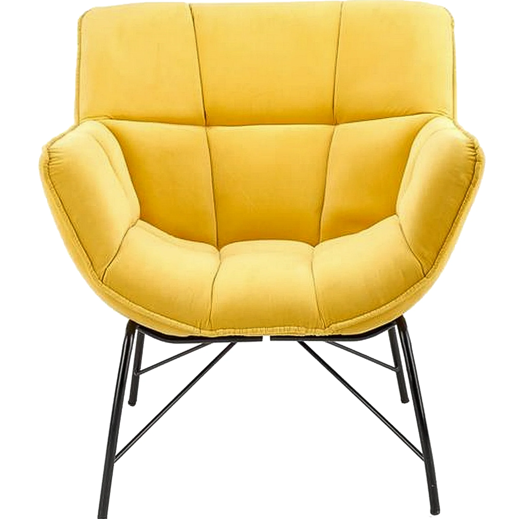 Fotoliu modern Belton, catifea galbena, 74x73x78 cm [3]