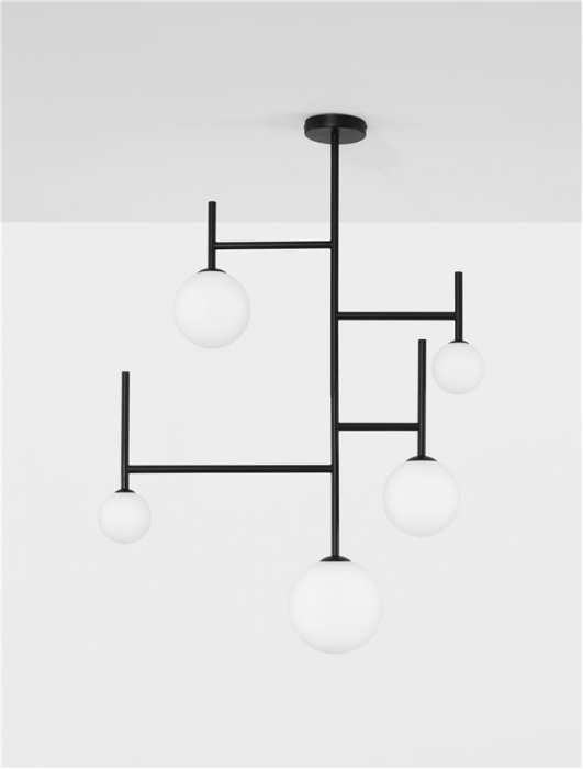 9043304 Lustra Nova Luce LICATO G9 5x5W   Aluminium & Opal Glass Sandy Black  IP20 [3]