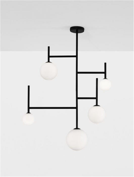 9043304 Lustra Nova Luce LICATO G9 5x5W   Aluminium & Opal Glass Sandy Black  IP20 [4]