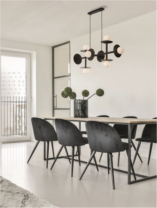 9043307 Lustra Nova Luce PIELO G9 8x5W   Metal & Opal Glass Sandy Black  IP20 [2]