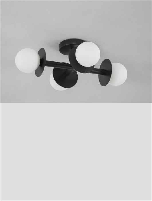 9043316 Plafoniera Nova Luce PIELO G9 4x5W   Metal & Opal Glass Sandy Black  IP20 [3]