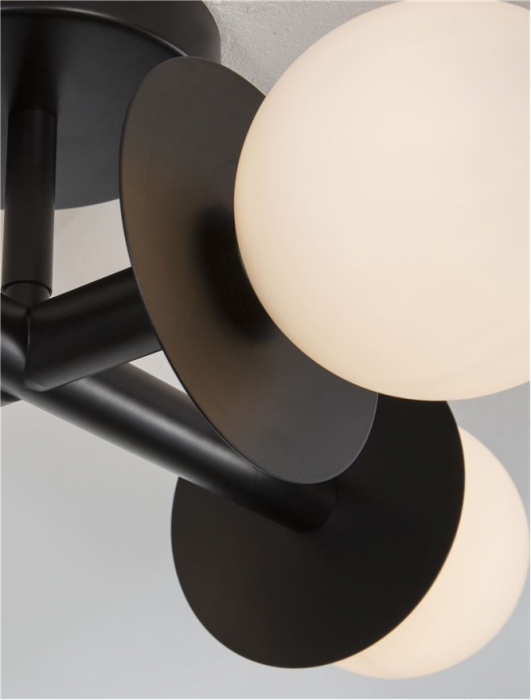 9043316 Plafoniera Nova Luce PIELO G9 4x5W   Metal & Opal Glass Sandy Black  IP20 [5]