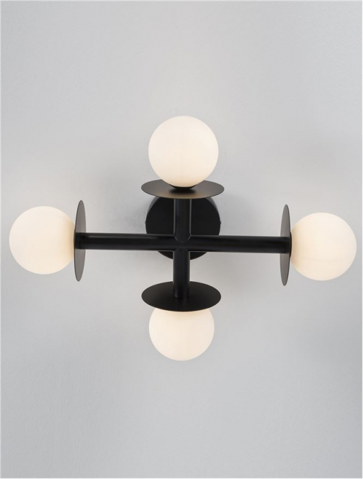 9043316 Plafoniera Nova Luce PIELO G9 4x5W   Metal & Opal Glass Sandy Black  IP20 [7]