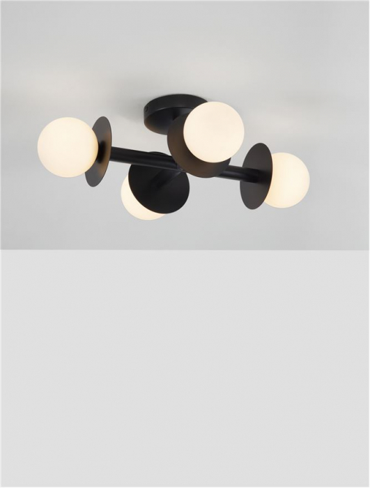 9043316 Plafoniera Nova Luce PIELO G9 4x5W   Metal & Opal Glass Sandy Black  IP20 [4]