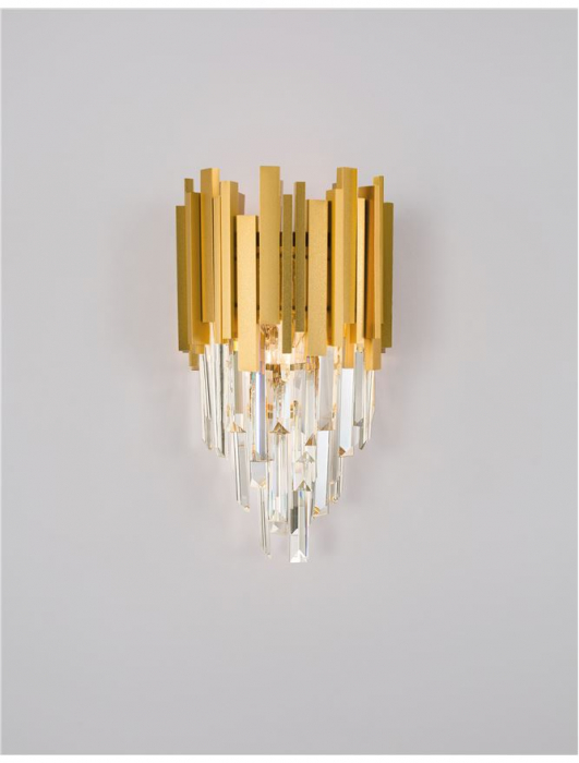 9050100 Aplica Nova Luce GRANE E14 2x5W   Metal & Crystal Gold  IP20 [4]