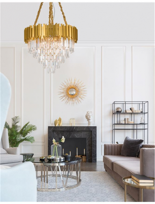 9050110 Candelabru Nova Luce GRANE E14 12x5W lm  IP20 Metal Crystal Gold [2]