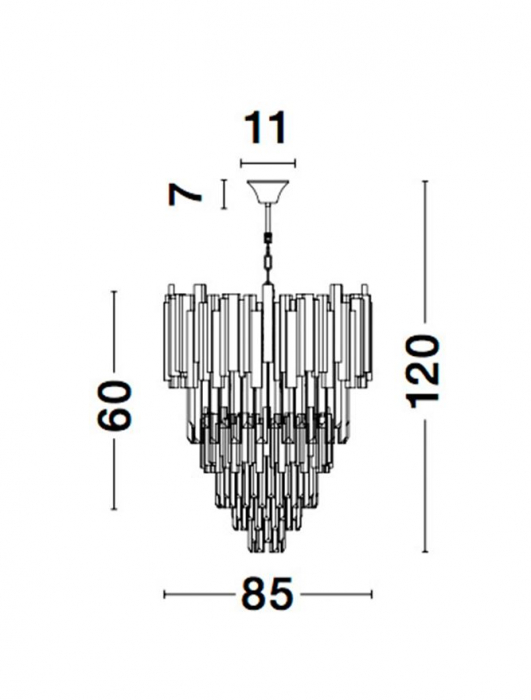 9050120 Candelabru Nova Luce GRANE E14 20x5W lm  IP20 Metal Crystal Gold [5]