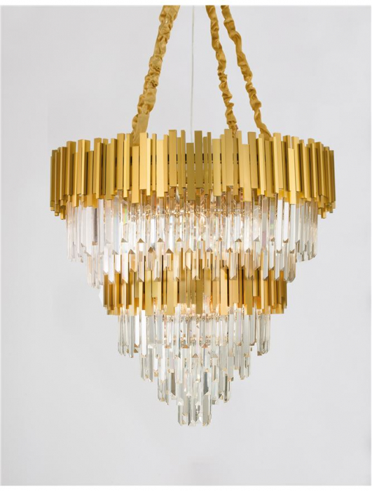 9050120 Candelabru Nova Luce GRANE E14 20x5W lm  IP20 Metal Crystal Gold [4]