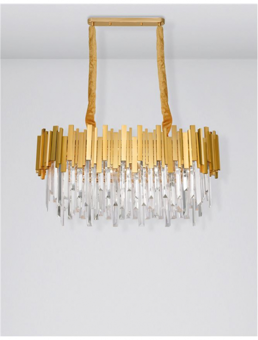 9050130 Lustra Nova Luce GRANE E14 8x5W   Metal & Crystal Gold  IP20 [3]
