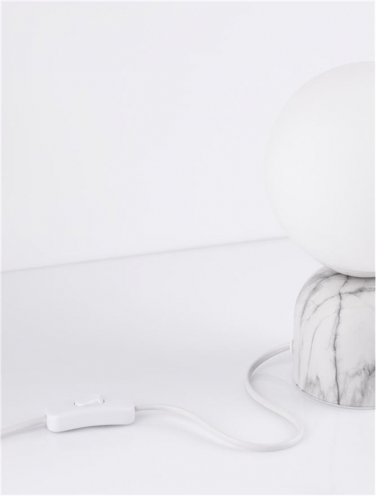 9050164 Veioza Nova Luce KENIO E14 1X5W   Glass  White  IP20 [3]