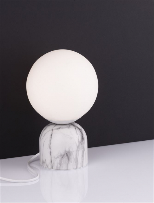 9050164 Veioza Nova Luce KENIO E14 1X5W   Glass  White  IP20 [4]