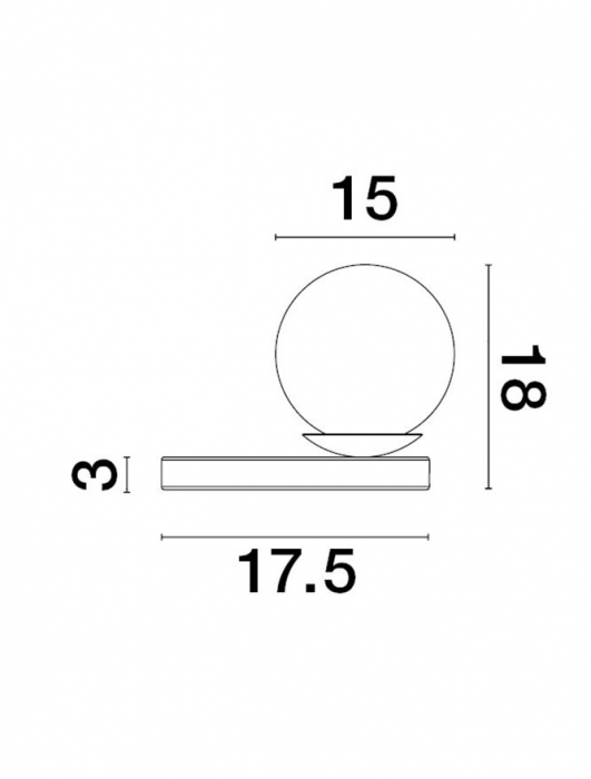 9050167 Veioza Nova Luce BESON E14 1X5W   Marble Grey  IP20 [5]