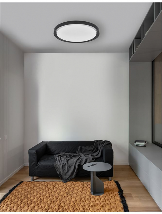 9053594 Plafoniera Nova Luce TROY LED 50W 2750lm 3000K Metal & Acrylic  Matt Black Dimabil Triac IP20 [2]