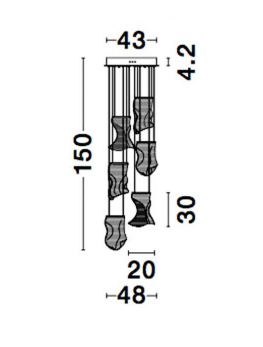 9054442 Suspensie Nova Luce SIDERNO LED 39W 2470lm 3000K IP20 Aluminiu/Acril Gold NOVALUCE [6]