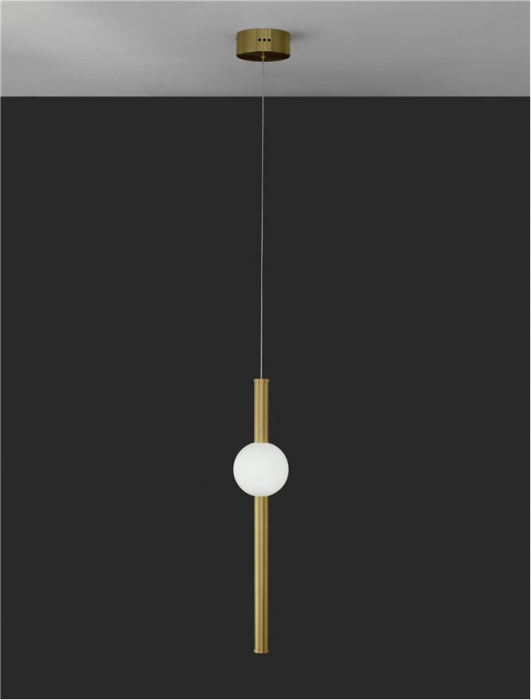 9054451 Pendul Nova Luce NEUTRON LED 11W 734lm 3000K  Aluminium & Acrylic Gold Nedimabil IP20 [3]