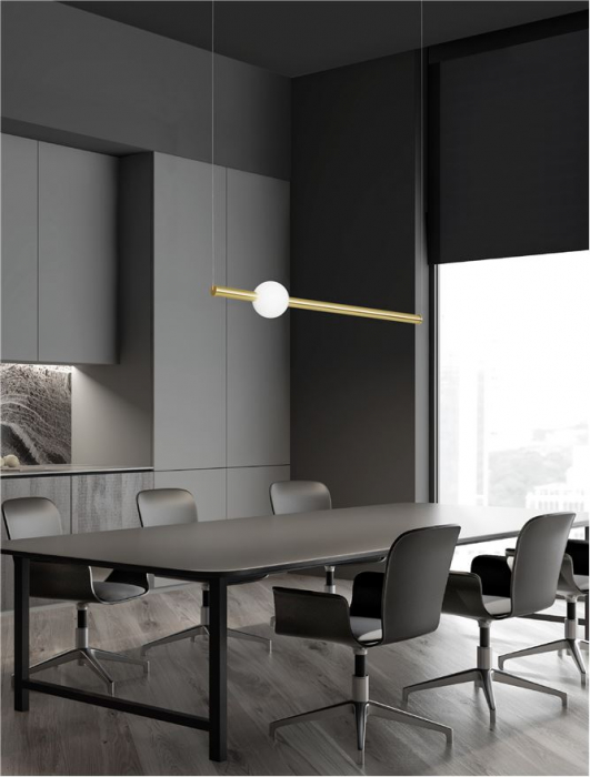 9054452 Lustra Nova Luce NEUTRON LED 11W 693lm 3000K Aluminium & Acrylic Gold Nedimabil IP20 [2]