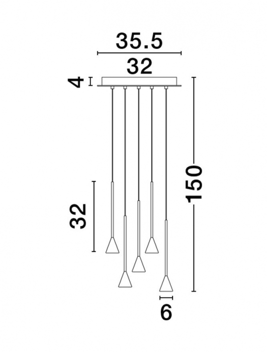 9060219 Lustra Nova Luce NET LED 27W 1312lm 3000K Aluminium Black Dimabil Triac IP20 [6]
