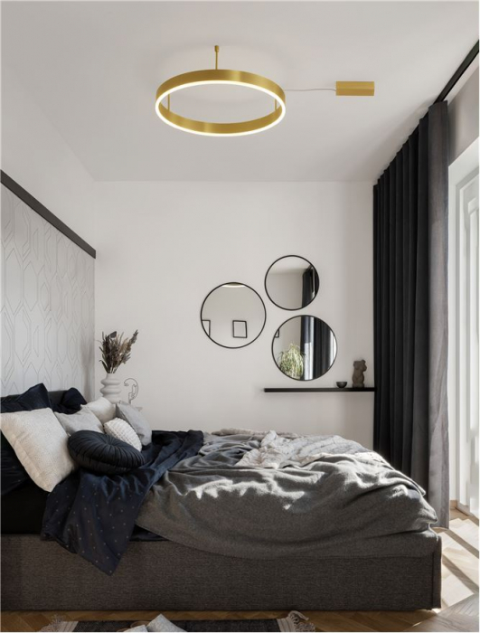 9063600 Plafoniera Nova Luce MOTIF LED 46W 3700lm 3000K Aluminium & Acrylic Brass Gold Dimabil Triac IP20 [2]