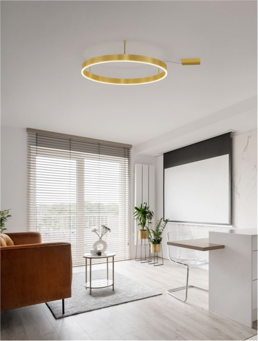 9063603 Plafoniera Nova Luce MOTIF LED 50W 4166lm 3000K Aluminium & Acrylic Brass Gold Dimabil Triac IP20 [2]