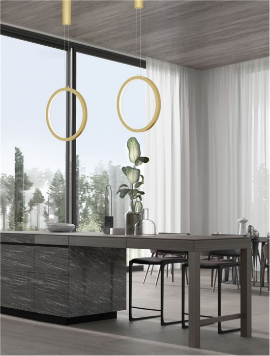 9070166 Pendul Nova Luce CHANGE LED 26W 741lm 3000K Aluminium & Acrylic Brass Gold Dimabil Triac IP20 [2]