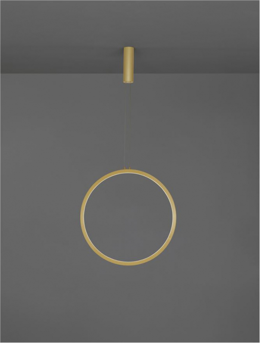 9070168 Lustra Nova Luce CHANGE LED 36W 1161lm 3000K Aluminium & Acrylic Brass Gold Dimabil Triac IP20 [3]