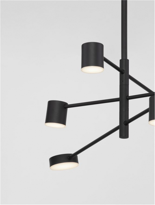 9080121 Lustra Nova Luce NORDIK LED 28W 3564lm 3000K Aluminium & Acrylic Black Dimabil Triac IP20 [3]