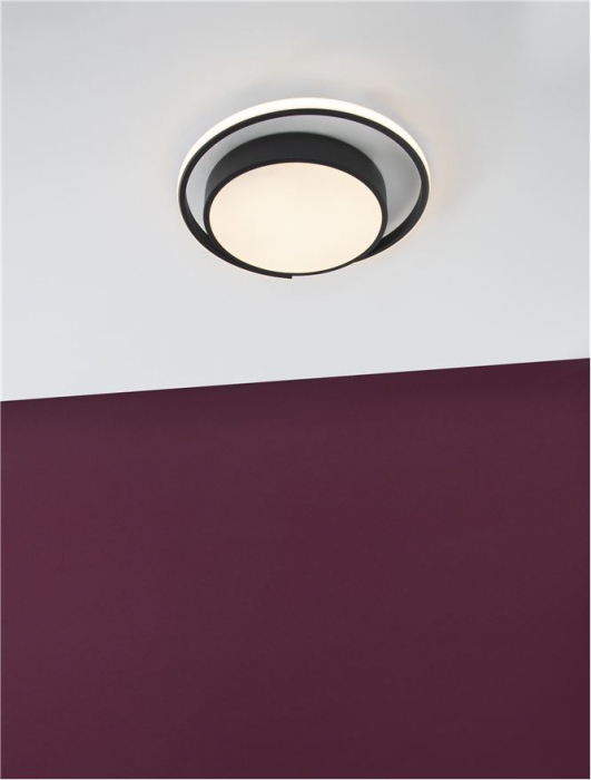 9081206 Plafoniera Nova Luce ODREY LED 22W 1540lm 3000K Aluminium & Acrylic Sandy Black Nedimabil IP20 [3]