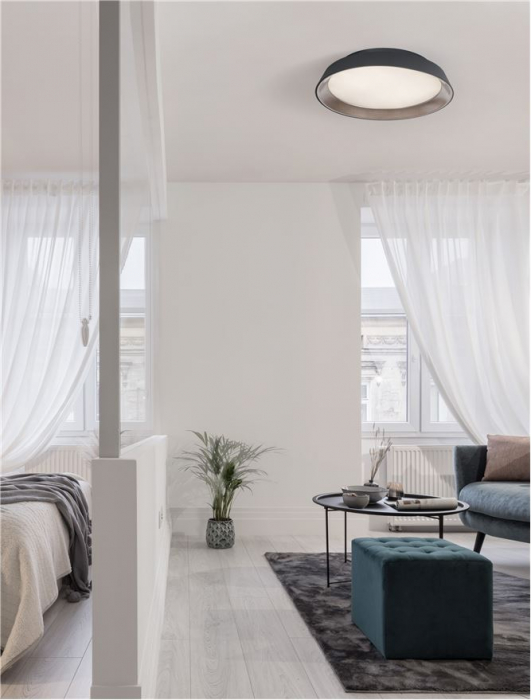 9081270 Plafoniera Nova Luce VELA LED 30W 1665lm 3000K Aluminium & Acrylic Sandy Black Dimabil Triac IP20 [2]