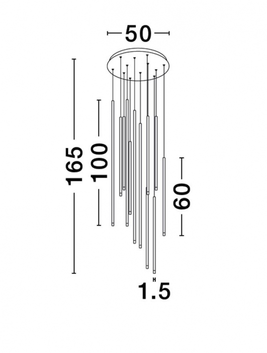 9081801 Candelabru Nova Luce ELETTRA LED 60W 2344lm 3000K Aluminium Sandy Black Dimabil Triac IP20 [4]