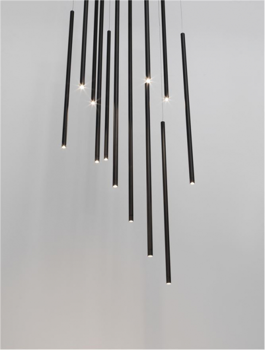 9081801 Candelabru Nova Luce ELETTRA LED 60W 2344lm 3000K Aluminium Sandy Black Dimabil Triac IP20 [2]