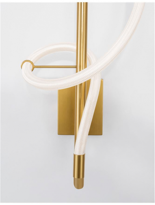 9082095 Aplica Nova Luce CERELIA LED 17W 1146lm 3000K Metal & Fiber Braided Silicone Tube Brass Gold Nedimabil IP20 [6]