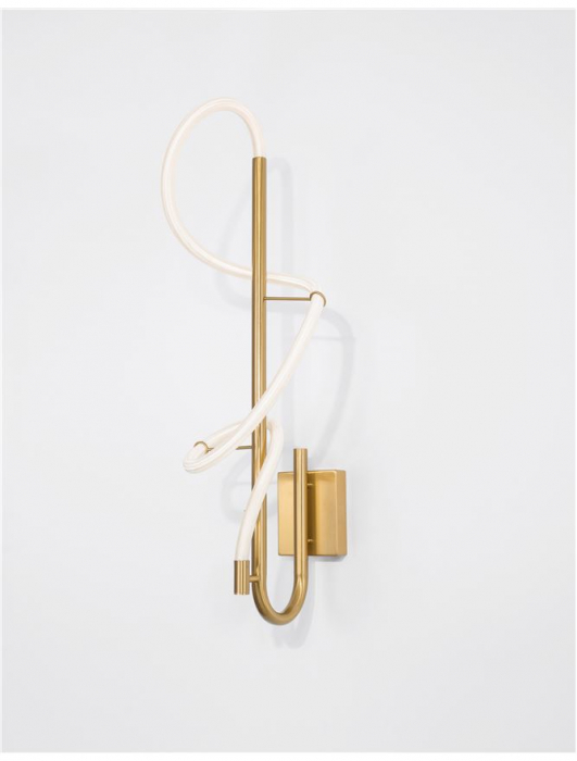9082095 Aplica Nova Luce CERELIA LED 17W 1146lm 3000K Metal & Fiber Braided Silicone Tube Brass Gold Nedimabil IP20 [4]