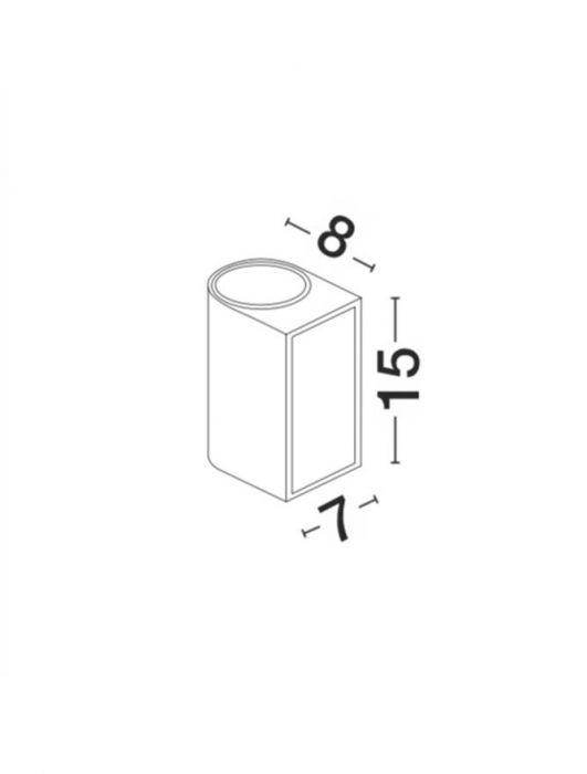 910022 Aplica Nova Luce NERO GU10 2X35W lm  IP54 Aluminium Glass Diffuser White Light Up&Down [2]
