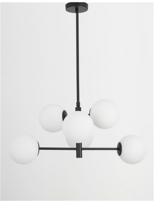 9100361 Lustra Nova Luce IMPERO E14 6x5W lm  IP20 Metal& Sticla White Frosted [2]