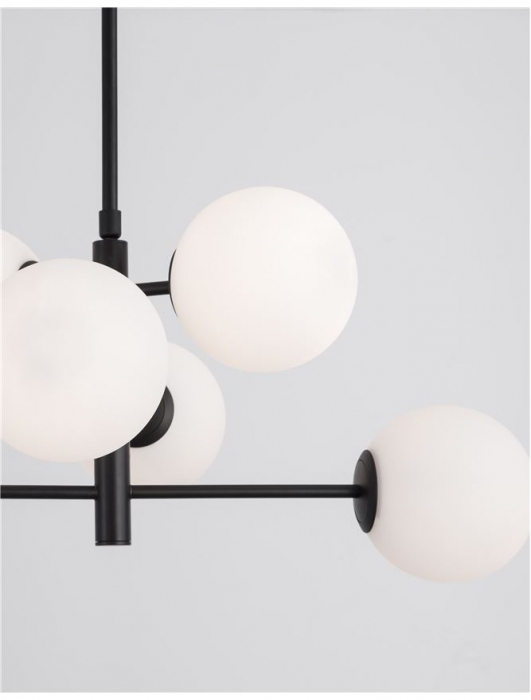 9100361 Lustra Nova Luce IMPERO E14 6x5W lm  IP20 Metal& Sticla White Frosted [5]